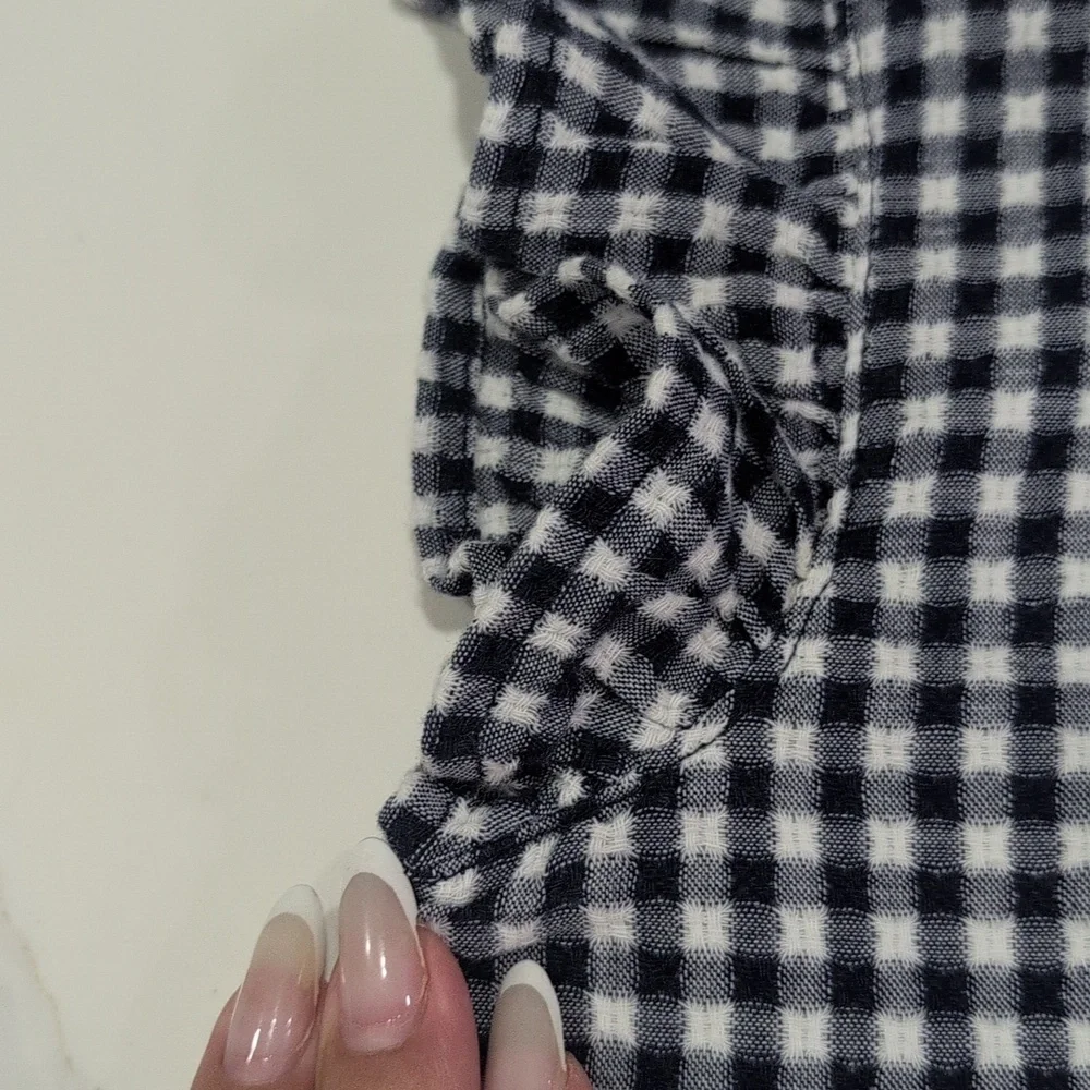Cat & Jack Navy and White Gingham Shirt